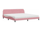 Lit avec matelas rose 200x200 cm velours AYNP83655