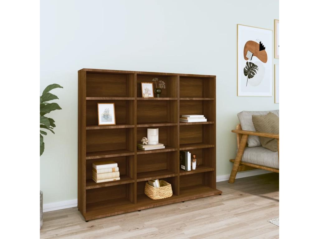 Armoire à CD Chêne marron 102x23x89.5 cm Bois d'ingénierie ITAJ86409
