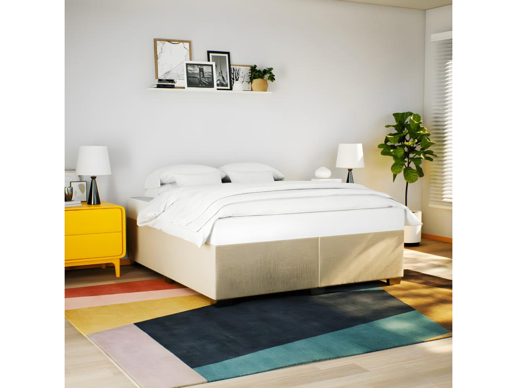 Cadre de lit Crème 180x200 cm Tissu MYYU05883