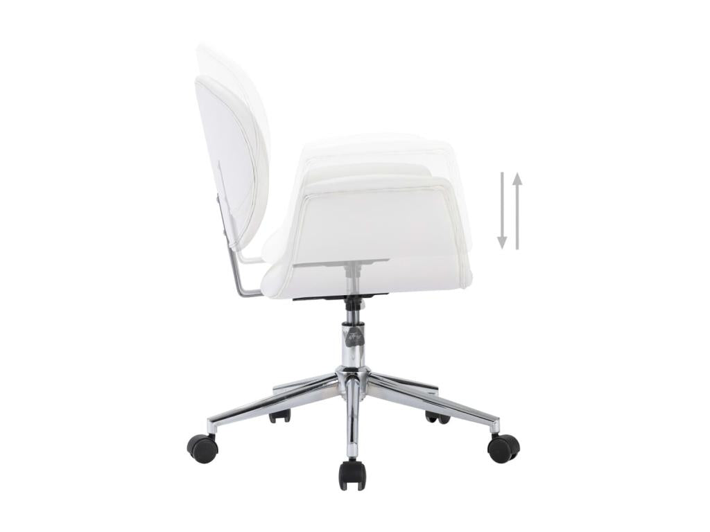 Chaise pivotante de bureau Blanc Similicuir 2 AZNZ36224