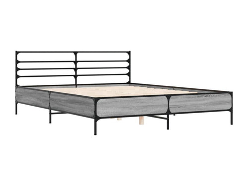 Cadre de lit Artigeo gris 160x200 cm bois d'ingénierie et métal EGJK58517