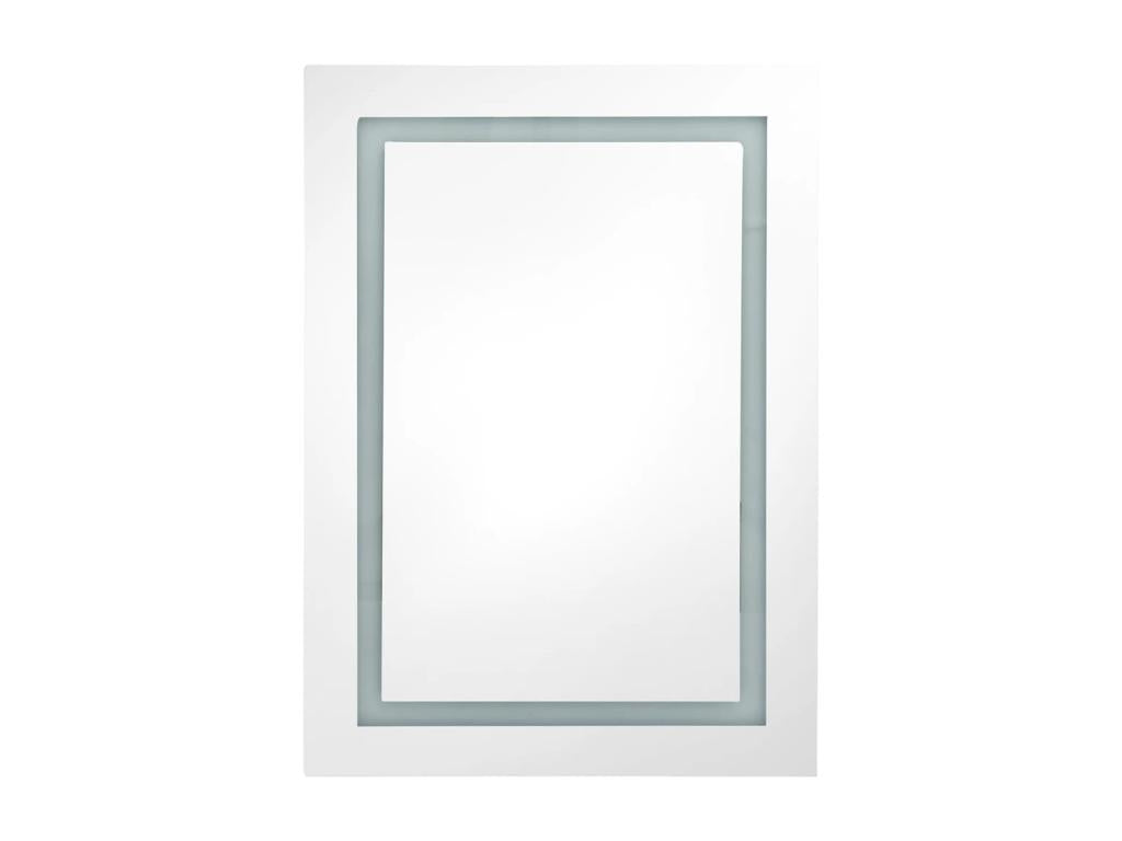 Armoire de salle de bain à miroir LED blanc et chêne 50x13x70cm RGWD86727
