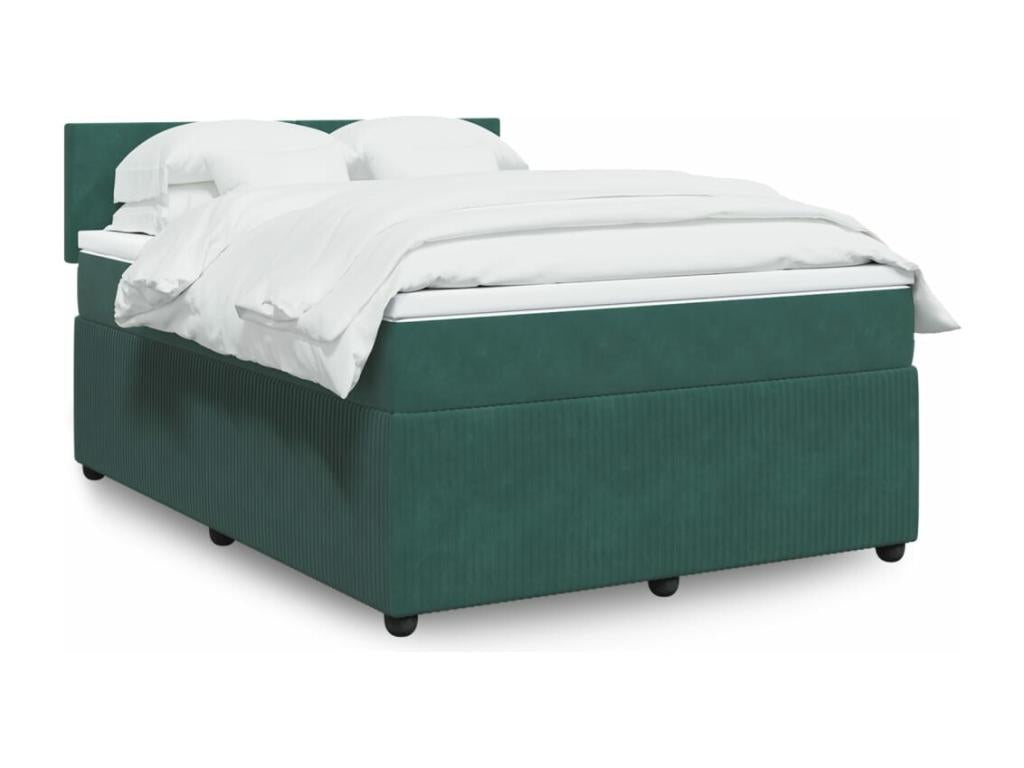 Sommier à Artigeo de lit et matelas Vert foncé 160x200cm Velours PZFW48449