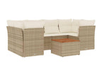 Salon de jardin avec coussins 7 pcs beige résine tressée CHDO76499