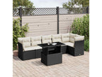Salon de jardin 7 pcs avec coussins noir résine tressée BIDD91032