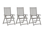 Chaises inclinables de jardin 3 pièces Gris Bois solide d'Artigeo LFXO60619