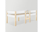 Lit mi-hauteur 90x190 cm pour enfant - Bois de pin massif - Sommier inclus - Blanc LUKY35048