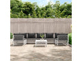 Salon de jardin 8 pcs avec coussins blanc acier YYXA27484