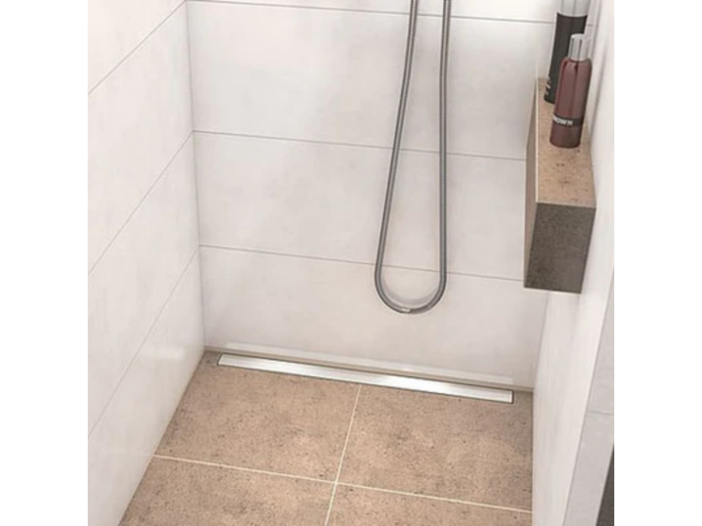 Récepteur de douche à carreler 120x90cm Chezlova Neo écoulement vertical barrette de finition 70cm colle à carrelage HZBO40863