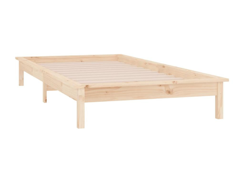 Cadre de lit à LED sans matelas 100x200 cm bois massif SUVT31448