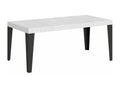 Table extensible 90x90/246 cm Flame Premium Frêne Blanc cadre Anthracite BDLA65432