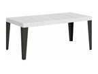 Table extensible 90x90/246 cm Flame Premium Frêne Blanc cadre Anthracite BDLA65432