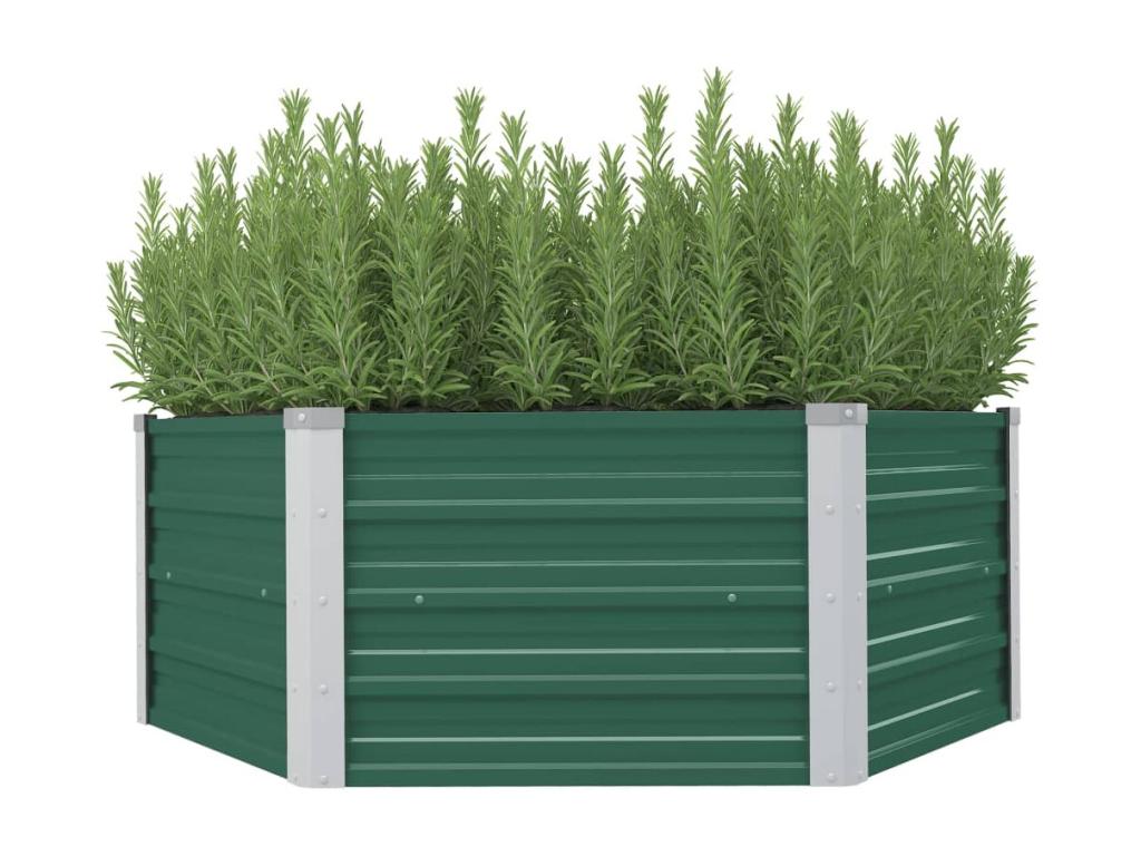 Jardinière 129x129x46 cm Acier galvanisé Vert MAEA38902