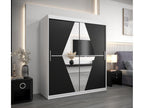 Armoire Chezlova À Portes Coulissantes 200/180/62 2 portes Blanc/Noir PTNZ88061