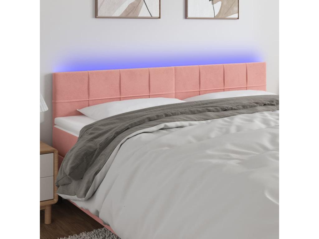 Tête de lit à LED Rose 160x5x78/88 cm Velours GWTL77015