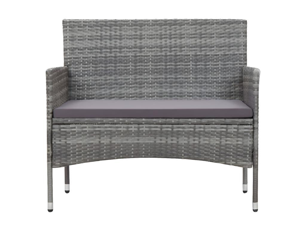 Banc de jardin 105 cm Résine tressée Gris JQAE70515