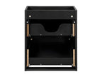 Meuble simple vasque 50cm 2 tiroirs Chezlova Noir et Bois ETLT14824