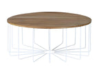 Table basse en teck massif et métal ronde KSMA96000