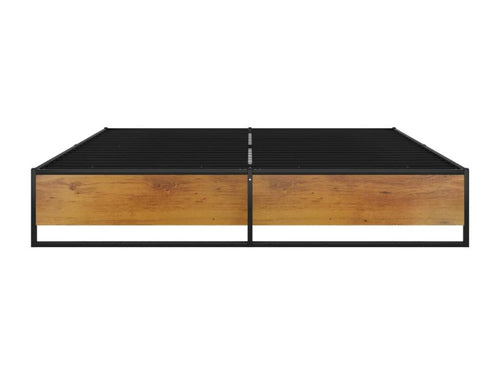 Cadre de lit en bois naturel et métal noir Voza-200x200 LVVL80207
