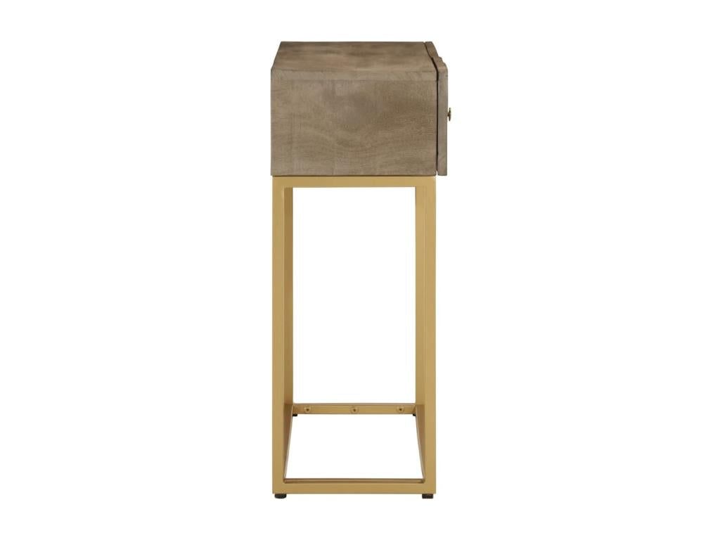 Table console 90x30x76 bois massif de manguier et fer NVIX91331