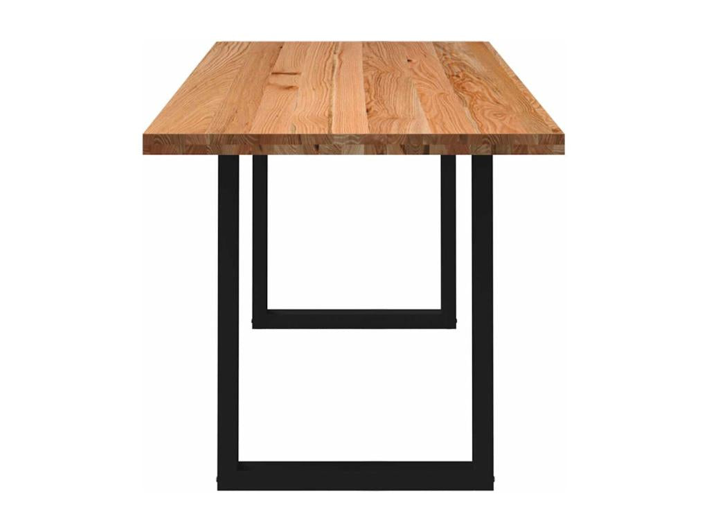 Table à manger marron clair bois de chêne massif rectangulaire JFXC94765