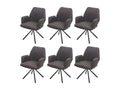 Chaise de salle à manger Artigeo-H71 lot de 6 pivotante gris-brun VPAR43812