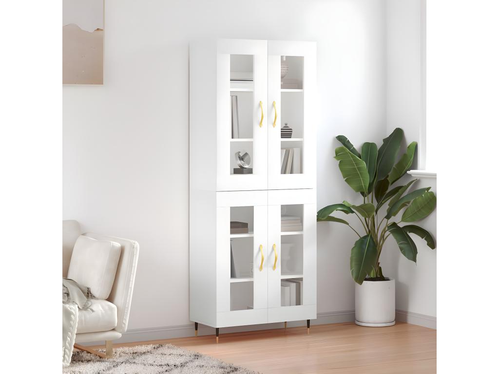 Buffet haut Blanc 69,5x34x180 cm Bois d'ingénierie YJIJ72352