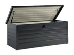 Coffre de jardin métal verrouillable 600 lt résistant anthracite STRONG DRWB81025