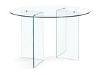 Table de salle à manger design ronde en verre transparent 6 places D130 - Chezlova OAJI05153