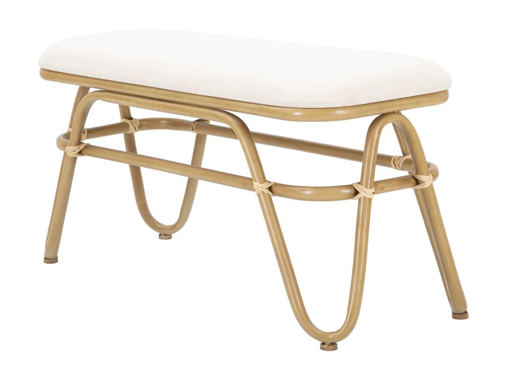 Banc en métal et tissu marron 100x40x50 cm QNOR22813