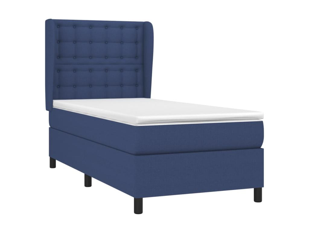 Lit à sommier tapissier avec matelas Bleu 80x200 cm Tissu XFWB32816