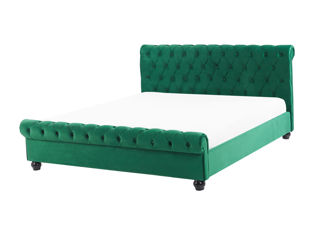 Lit avec sommier Velours Artigeo 160x200 cm Vert émeraude BCXK69298