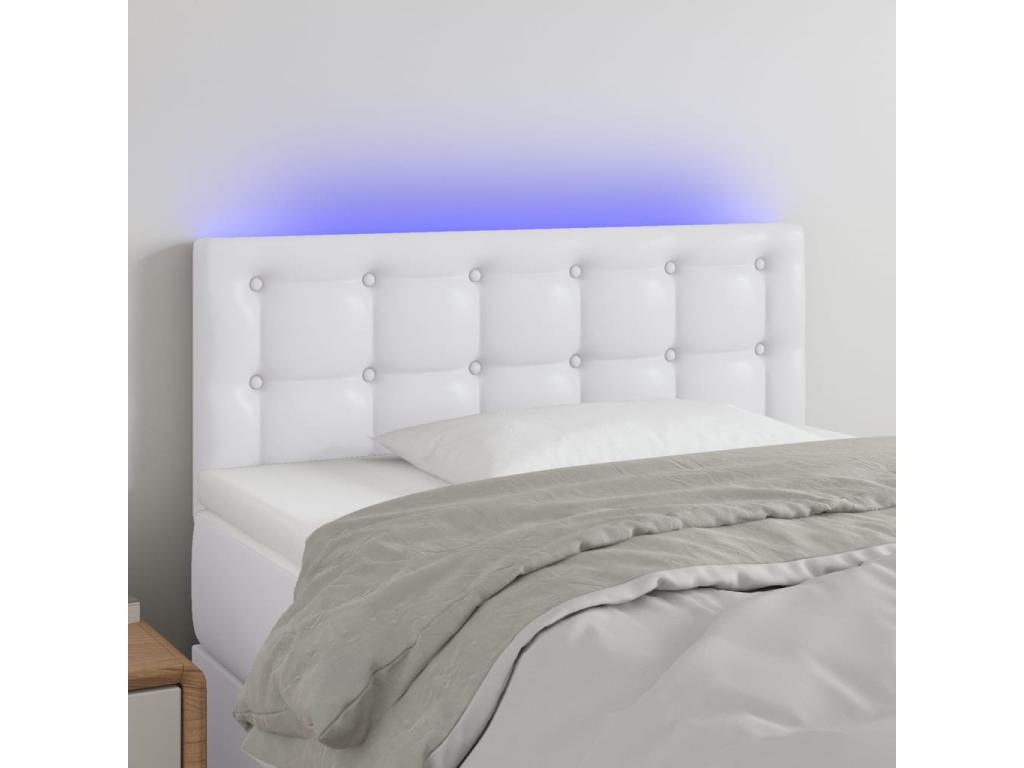 Tête de lit à LED Blanc 80x5x78/88 cm Similicuir OYME99567
