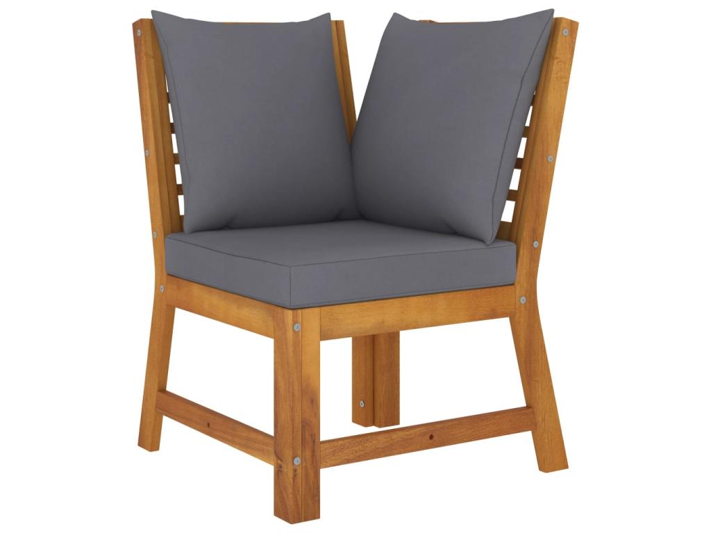 Salon de jardin 4 pcs avec coussin Bois d'Artigeo solide 7 GMVH83097