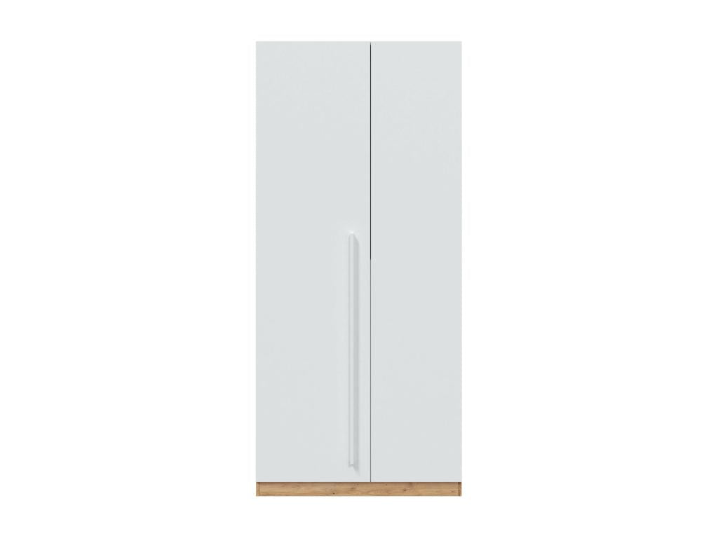 Armoire Chezlova armoire de chambre avec 2 portes battantes armoire avec 3 étagères et tringle à vêtements 90x52h200 cm chêne nouveau et blanc OPVX12637