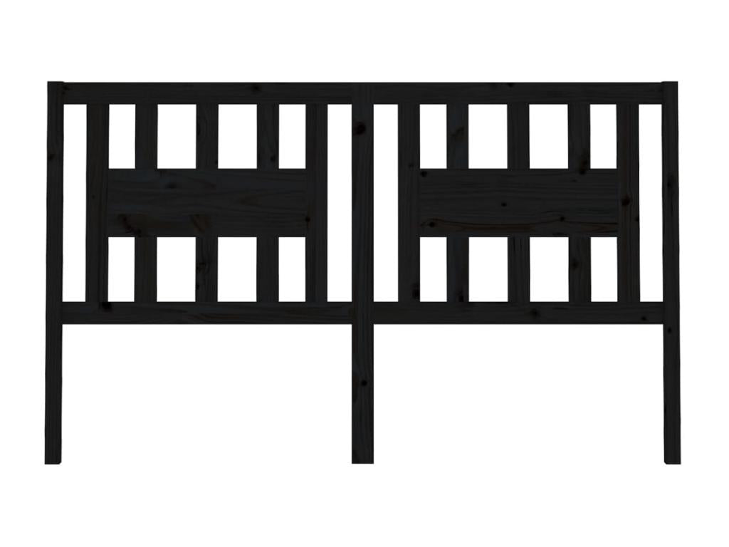 Tête de lit Noir 166x4x100 cm Bois massif de pin ACUB62167