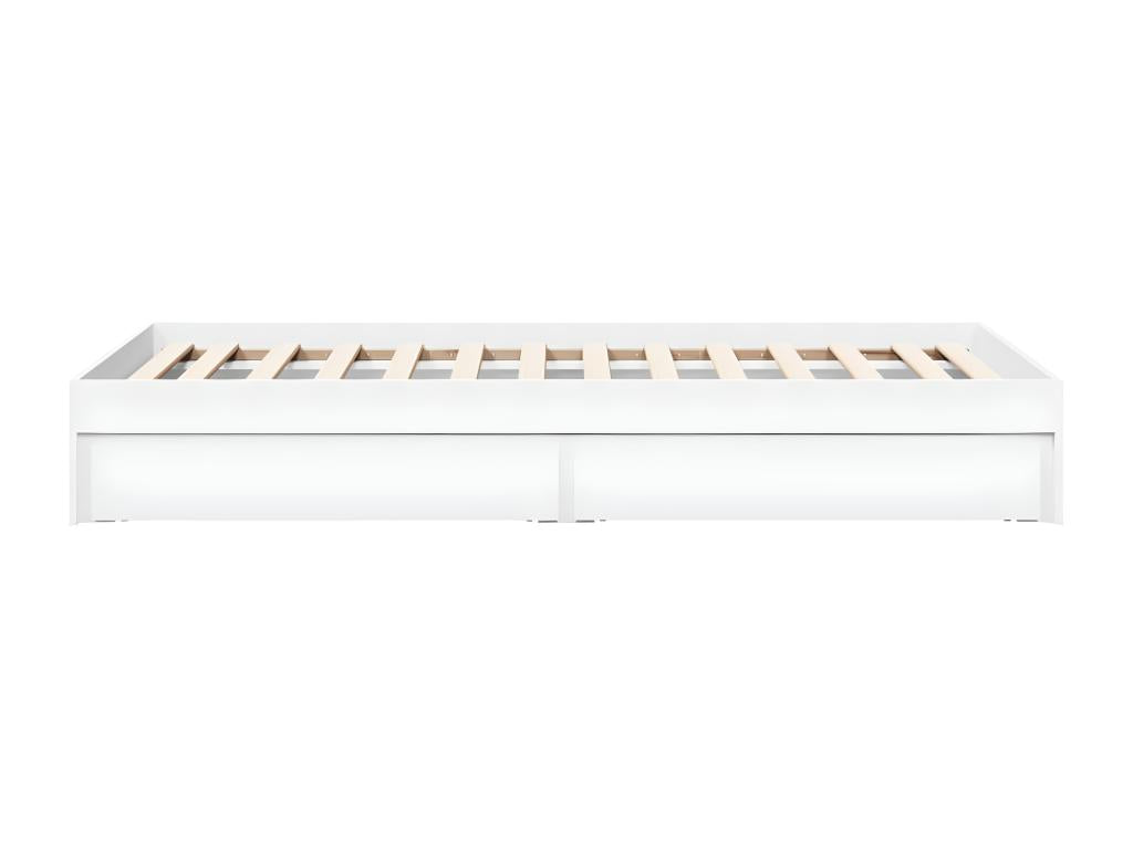 Cadre de lit avec tiroirs sans matelas blanc 75x190 cm TTWG57843