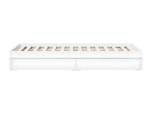 Cadre de lit avec tiroirs sans matelas blanc 75x190 cm TTWG57843