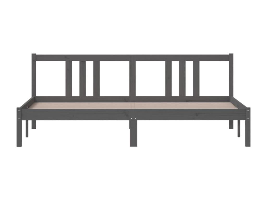 Cadre de lit Gris Bois massif 180x200 cm Super Chezlova VLTY24499