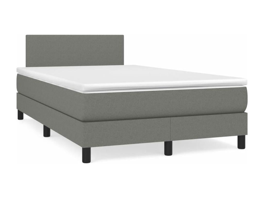 Sommier à Artigeo de lit avec matelas gris foncé 120x190 tissu NIRI48207