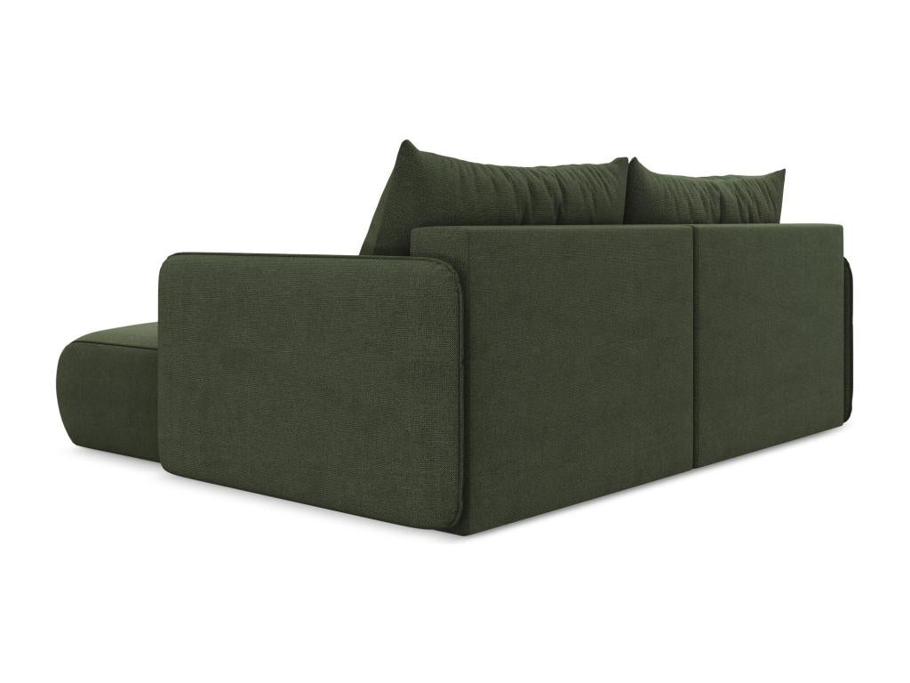 Canapé d'angle 2,5 places droit convertible en tissu texturé - olive - Chezlova CEZX57838