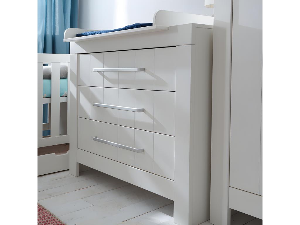 Lit bébé et Commode à langer Calmo Blanc NTAZ71153
