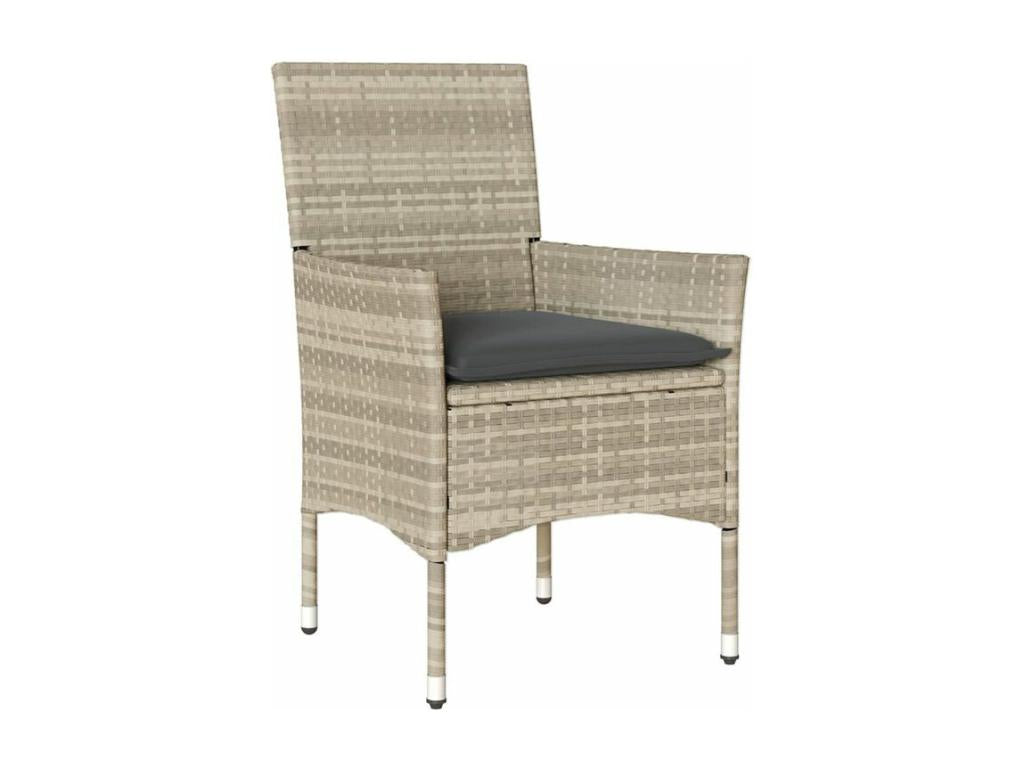 Ensemble à manger de jardin avec coussins 7 pcs rotin et verre BLRM55180