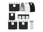 Lit mezzanine enfants et tunnel blanc/noir 80x200cm pin massif JLEH93153