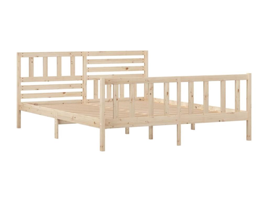 Cadre de lit sans matelas bois massif 120x200 cm BSKO10609