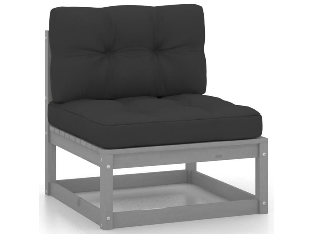 Salon de jardin 9 pcs avec coussins Bois de pin massif 80 NHFU40245