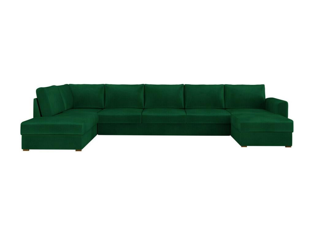 Canapé d'angle Chezlova 191 Vert Fonction de couchage Boîte de literie 370x186x85cm JPEM67696