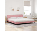 Lit avec matelas rose 200x200 cm velours AYNP83655