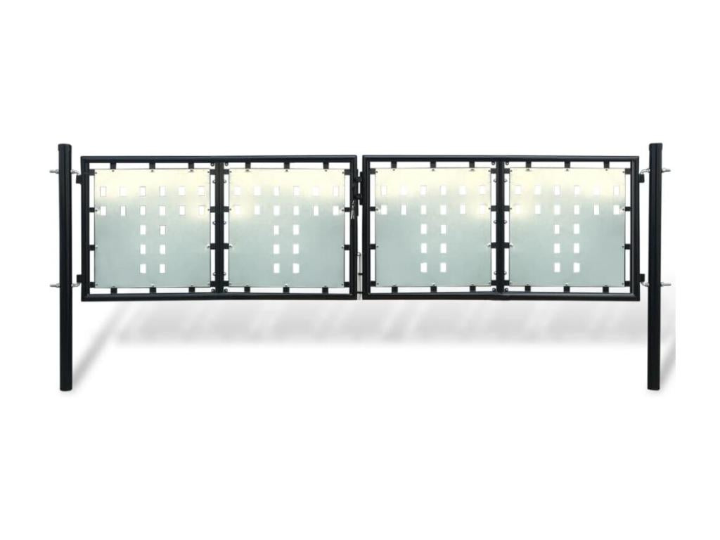 Portail simple de clôture Noir 300x150 RDON76336