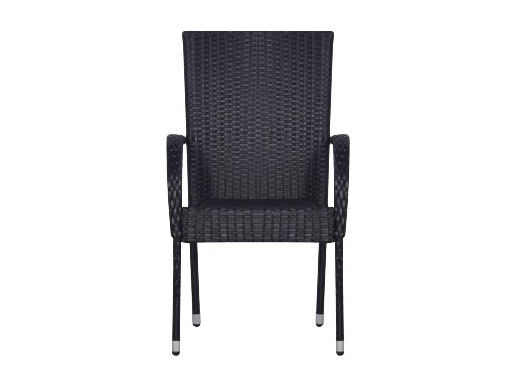 Ensemble de salle à manger de jardin 7 pcs Résine tressée Noir 7 FFGW40933